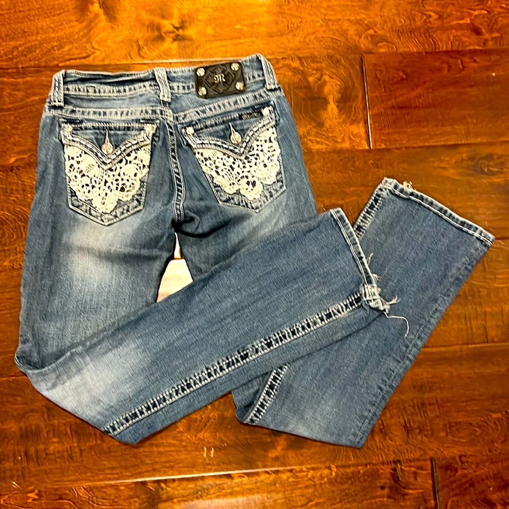 Miss Me Boot Studded JW6171B Blue Denim Women's Jeans Size 27